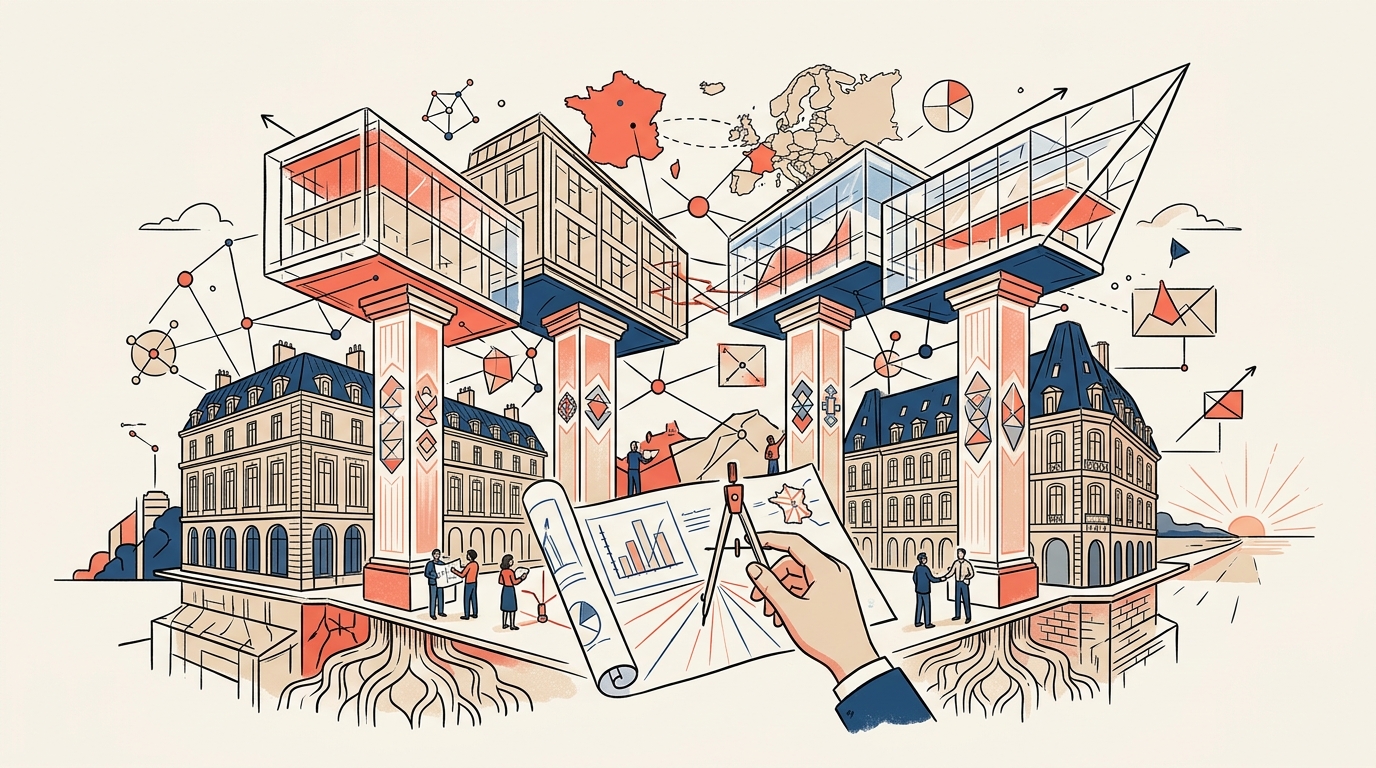 Illustration de l'architecture de service et de naming européen BNP Paribas