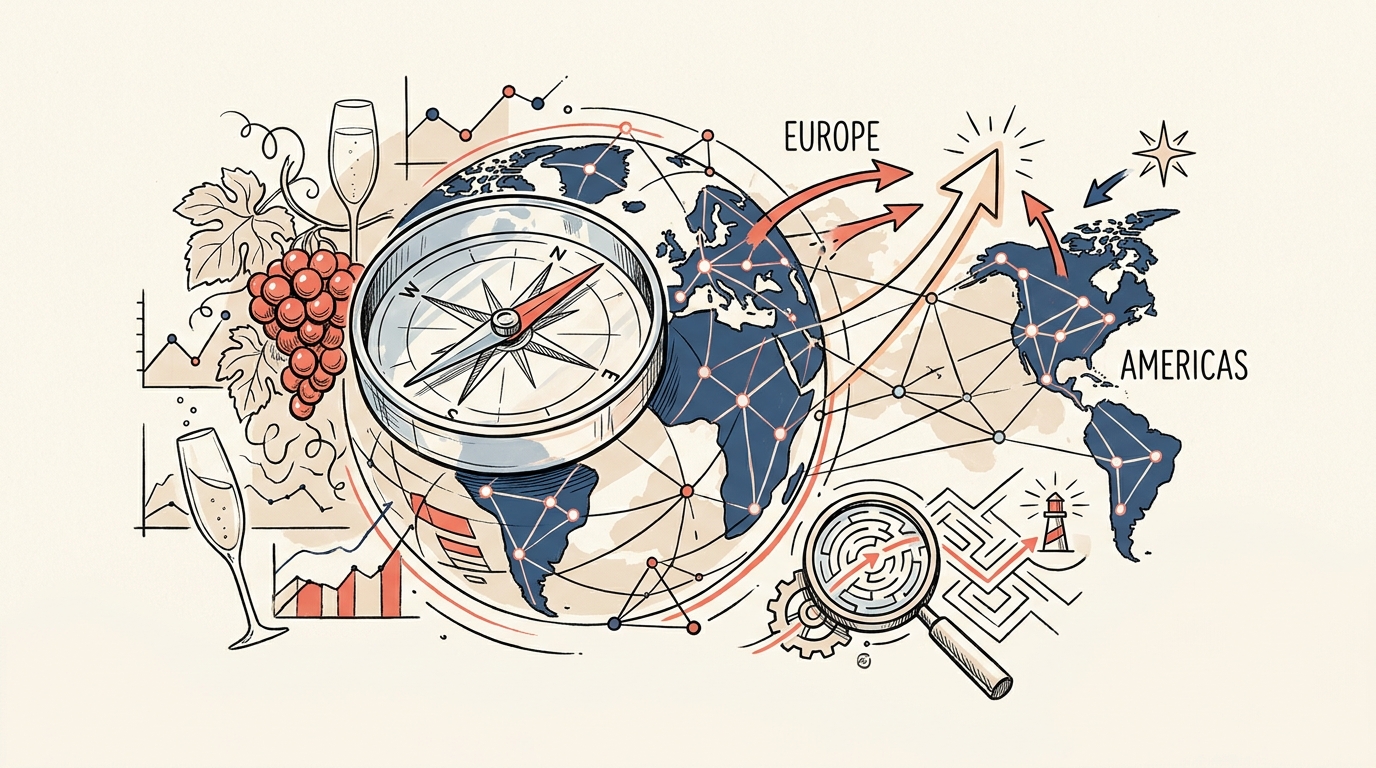 Illustration d'une analyse marché, marque et tendances pour Bollinger Champagne