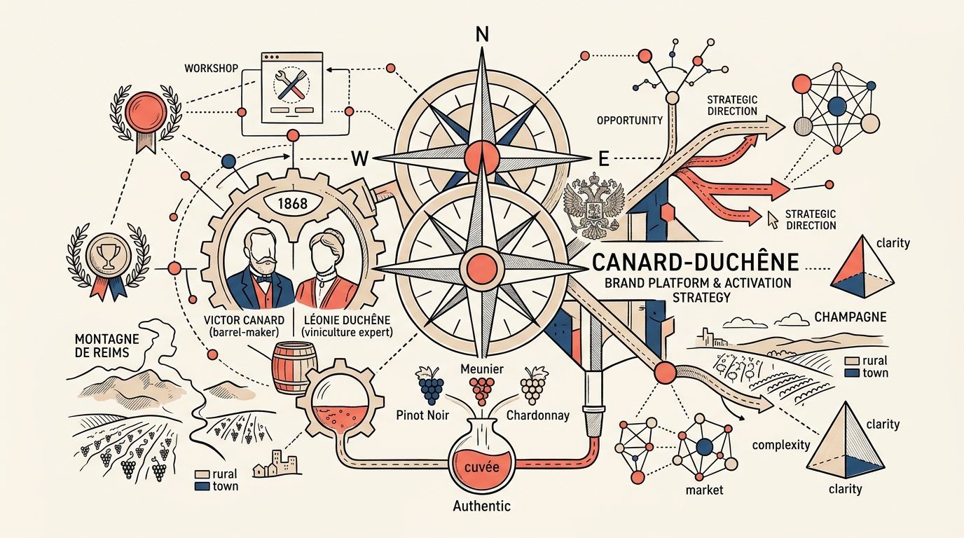 Illustration of the strategic work conducted for Canard-Duchêne