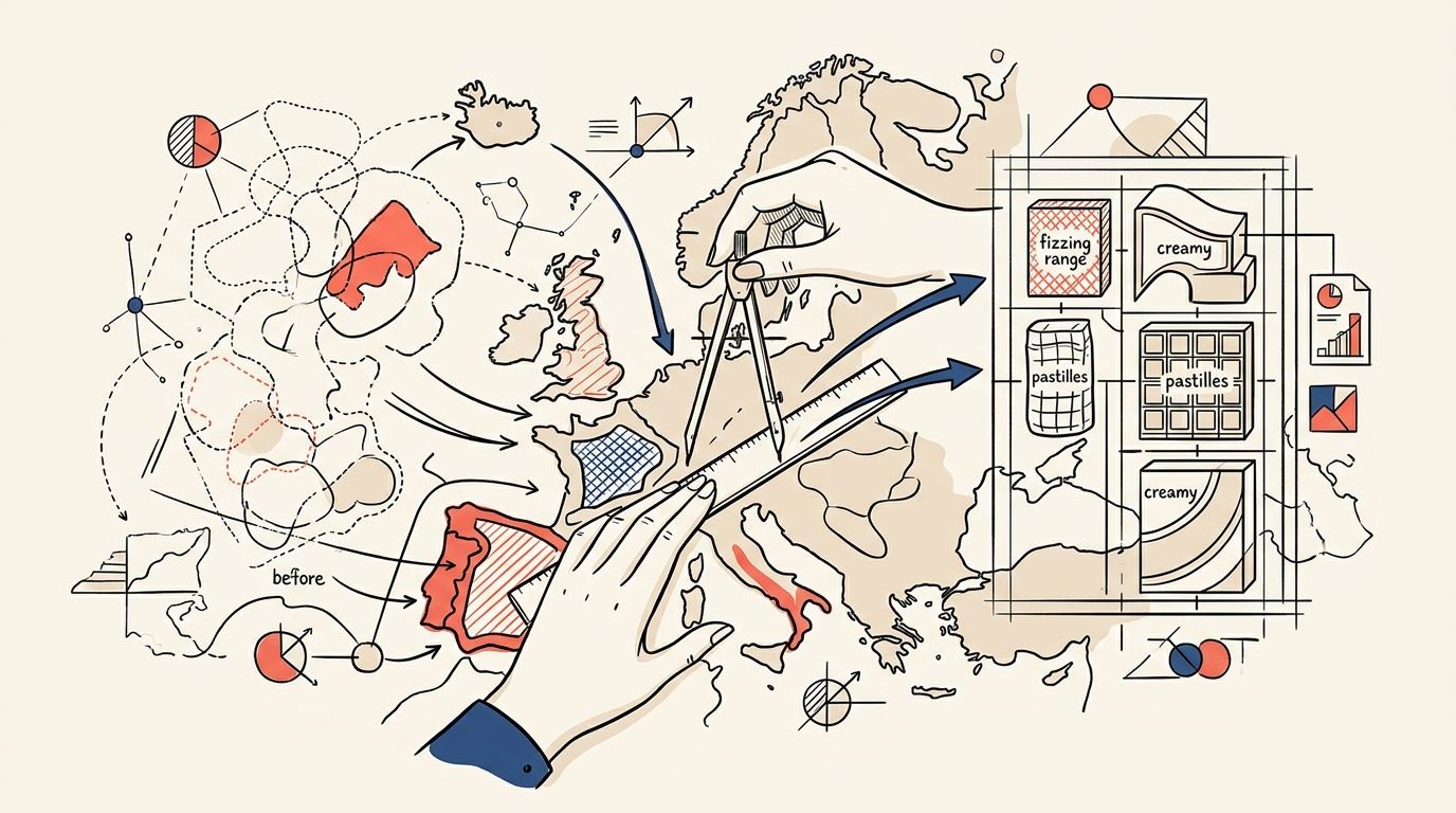 Illustration of the strategic work conducted for Carambar & Co (Lutti portfolio)