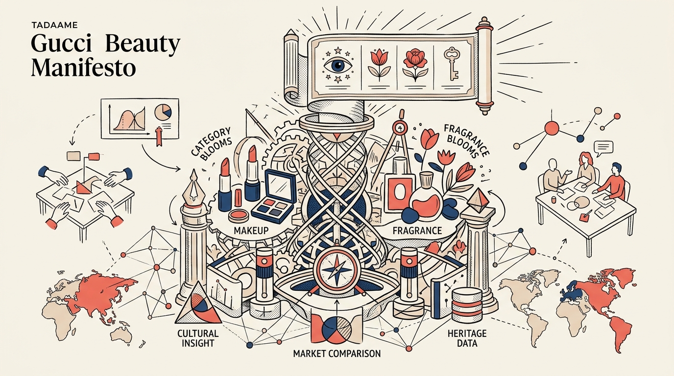 Illustration des fondations stratégiques Gucci Beauty