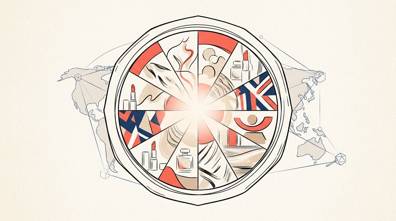 Illustration of the strategic work conducted for Valentino Beauty